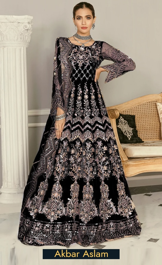 Embroidered Net - Wisteria Black