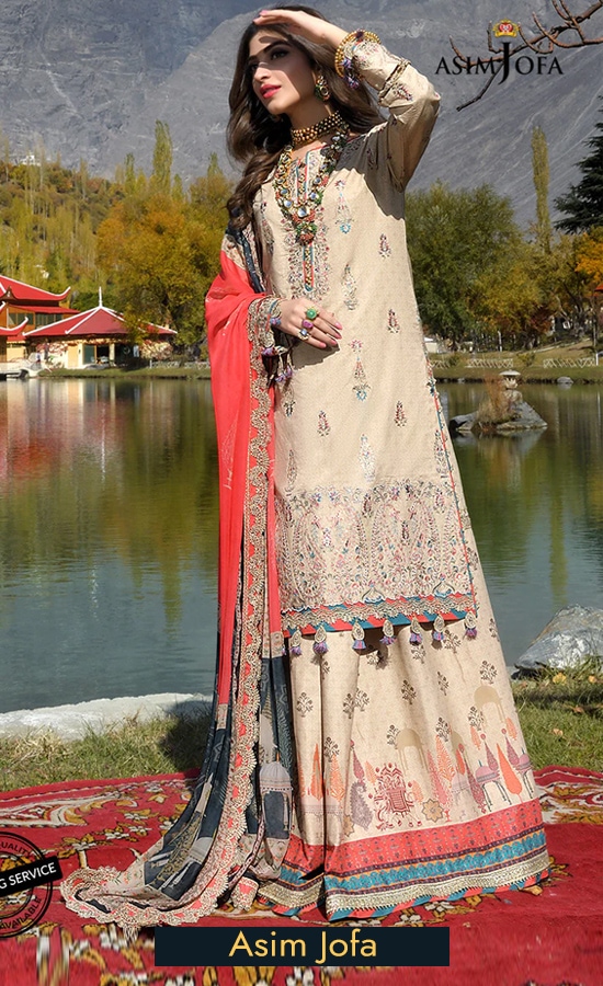 Embroidered Printed Lawn - Ajsl 02