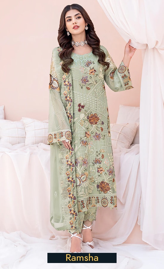 Embroidered Chiffon - A607 by Ramsha