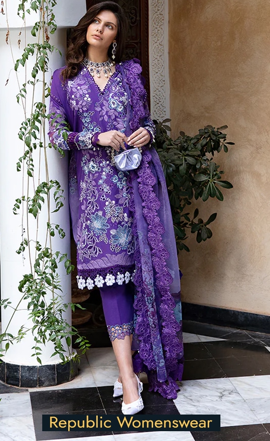 Embroidered Lawn - D7b Linaria
