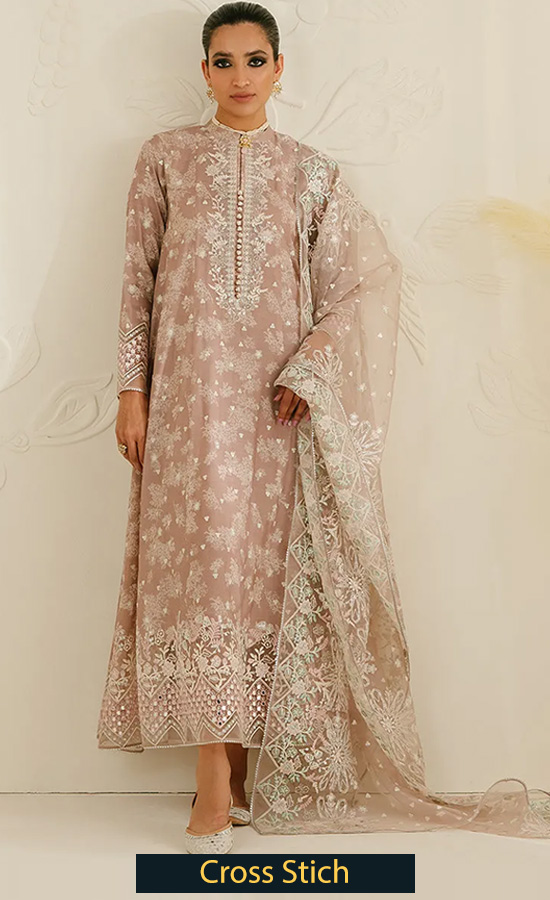 Embroidered Silk-SOVRAN PINK