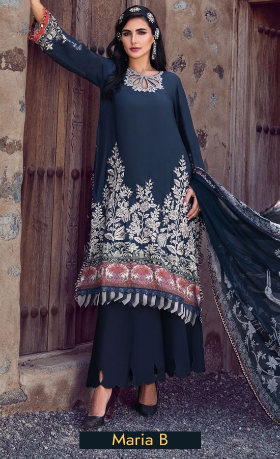 Embroidered Dyed Khaddar - Mpt1506b
