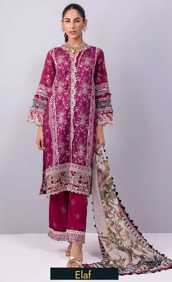 Embroidered Printed Lawn - Esc 07b Sienna