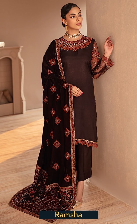 Embroidered Raw Silk - V507