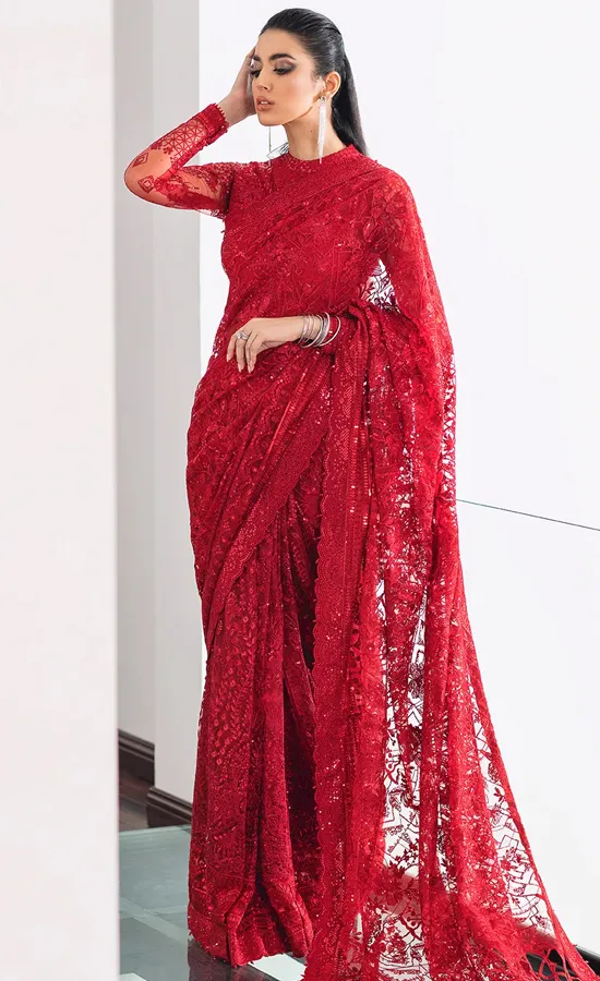 Red Wedding Saree For Wedding Guests Red Wedding Saree For Wedding Guests