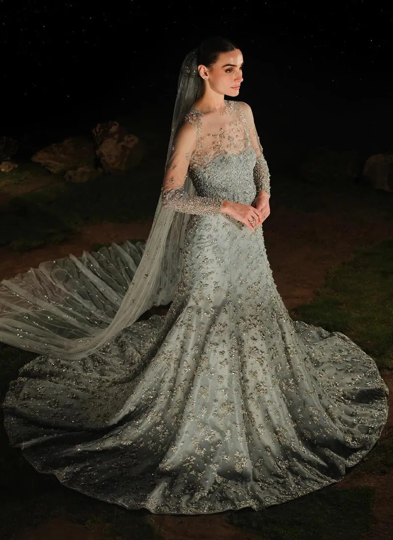 Ice Blue Bridal Gown