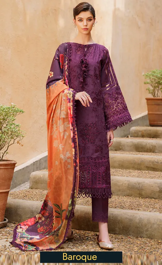 Embroidered Jacquard Lawn - SL12 D04