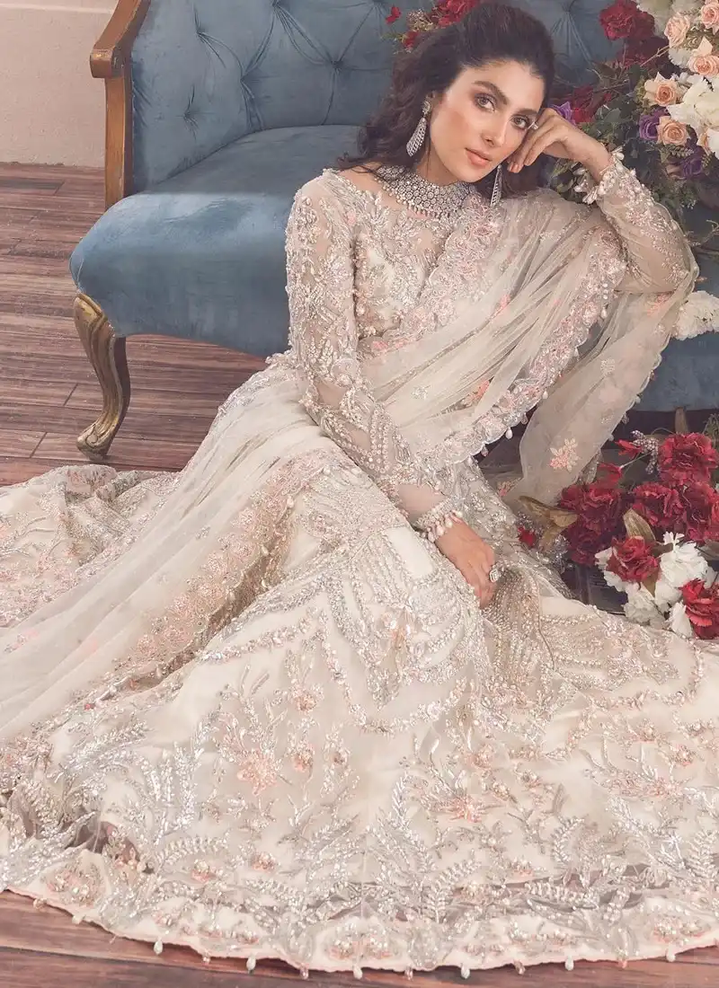 Light Cream Bridal Lehenga 7 Light Cream Bridal Lehenga