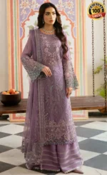 Lilac Pakistani Dress For Wedding Guests (1)