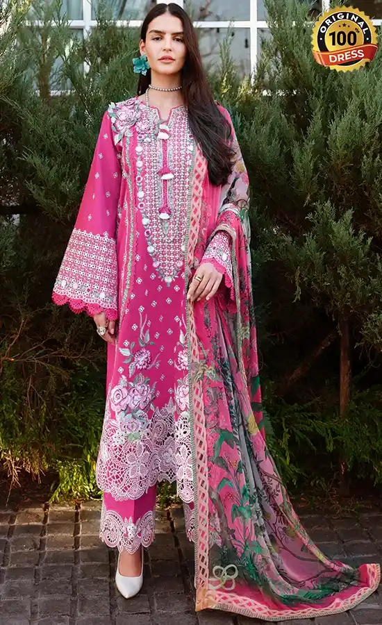 Mushq PK Embroidered Lawn Blushing Rose Dress (1) Mushq PK Embroidered Lawn Blushing Rose Dress (1)