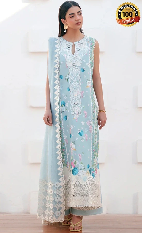 Embroidered Printed Lawn Rosyra Dress (2)