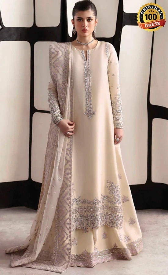 Akbar Aslam Embroidered Silk Raue Dress (3) Akbar Aslam Embroidered Silk Raue Dress (3)